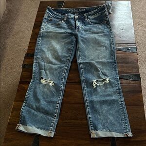 American Eagle Outfitters Distressed Mid-Blue Jeans